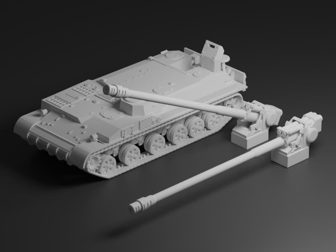 2S5 Giatsint-S Unpainted Miniature – Dark Grey Resin Artillery Model – 1/48 • 1/56 • 1/64 • 1/72 • 1/76 • 1/87 • 1/100 • 1/144